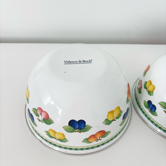 Villeroy & Boch Vintage SET OF TWO French Garden Metal serving Mixing Bowls - Picture 11 of 17